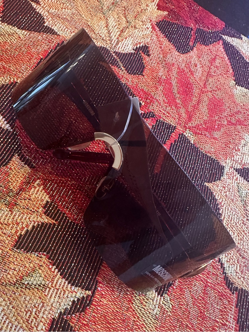 Moschino Wrap Y2K Brown Sunglasses NWT